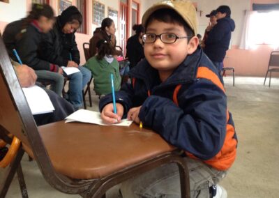 Student during a grant meeting activity